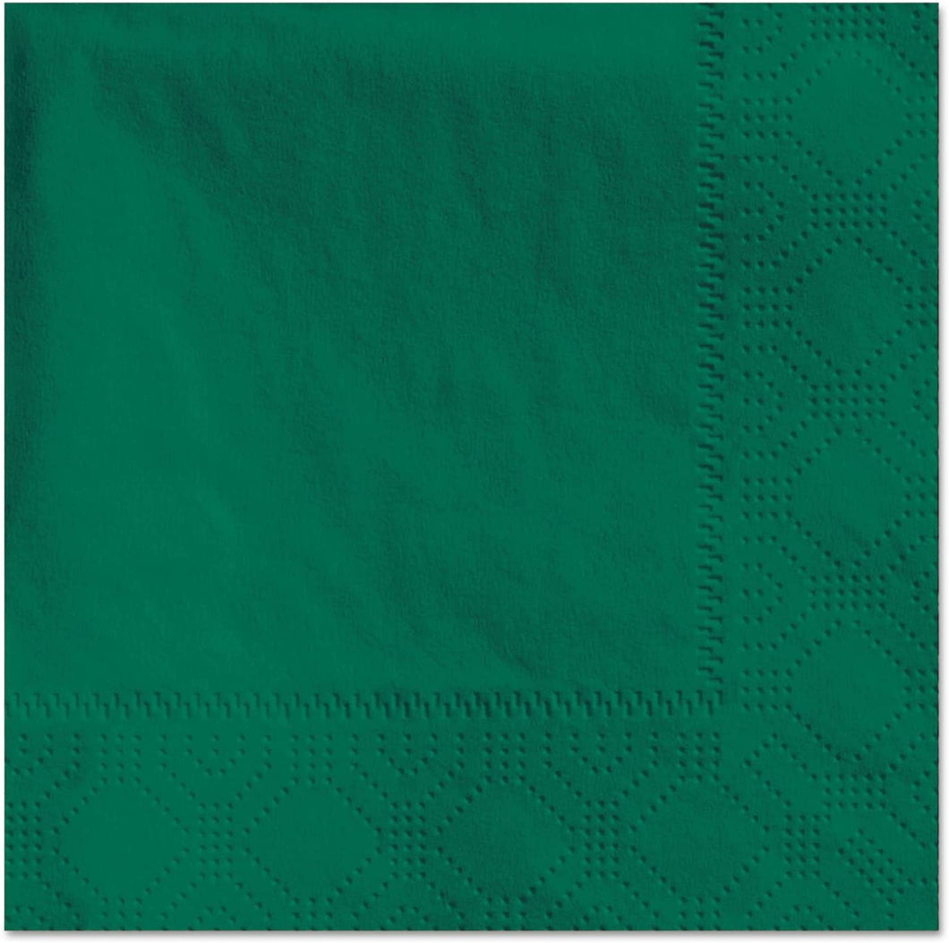 Hoffmaster Hunter Green Beverage Napkin, 9.5 x 9.5 inch - 1000 per case.