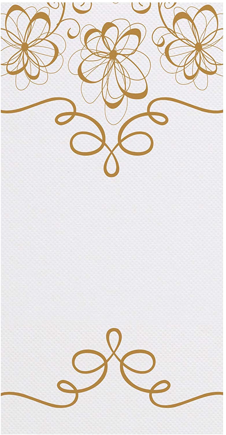 Hoffmaster Gold Splendor FashnPoint Printed Dinner Napkin, Ultra Ply, 1/8 fold, 15.5