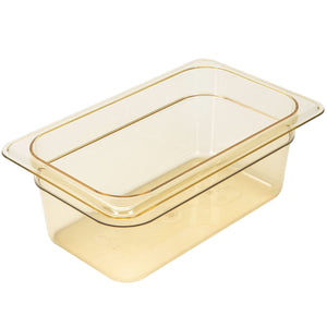 Cambro 44HP150 High Heat Quarter Size Food Pan in Amber (Case of 6) 4" Deep