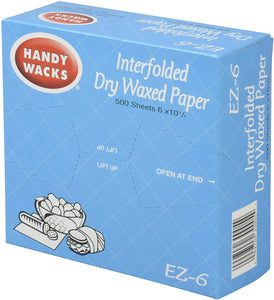 Handy Wacks Interfolded Deli Paper, 500 sheets per pack - 12 per case.