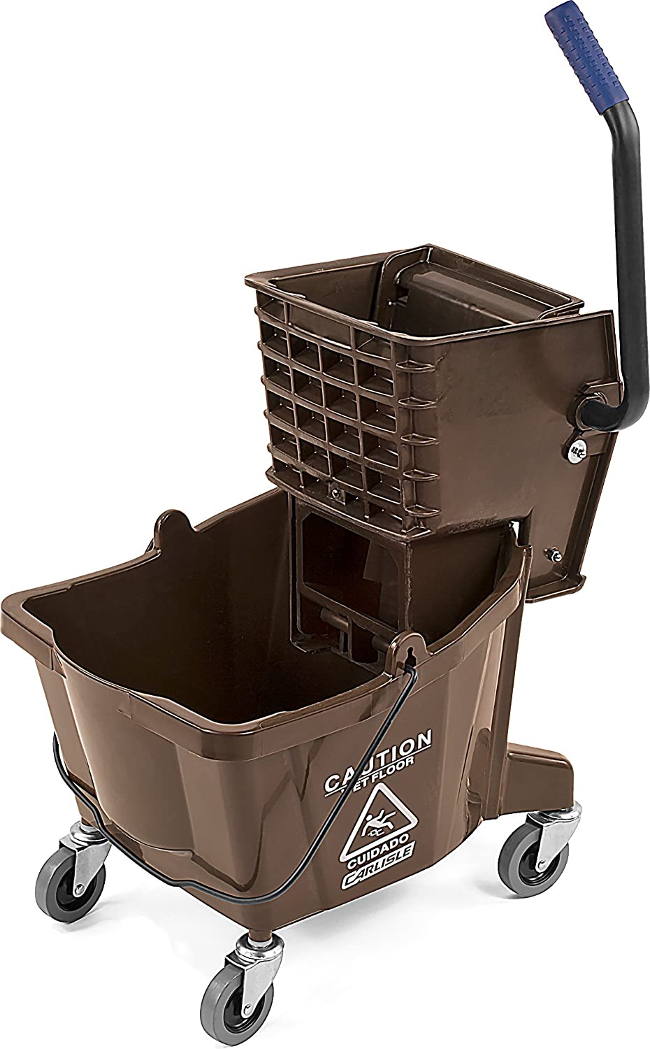 Carlisle 3690869 Mop Bucket with Side Press Wringer 26 Quart - Brown (1 PER CASE)