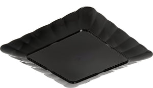 Carlisle 792603 Displayware Melamine Square Medium Scalloped Platter, Black