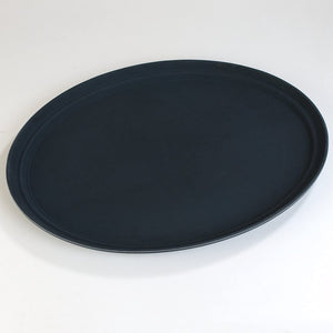 Carlisle TB2500004 Truebasics Non-Slip Waiter's Oval Tray, 25" x 20.5", Black