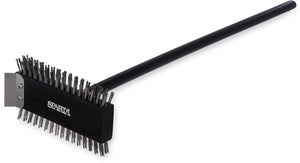 Carlisle 4029000 Ultimate Broiler Master Grill Brush with Stainless Steel Bristles and Scraper, 30.5", Hardwood Brush and Handle, Black