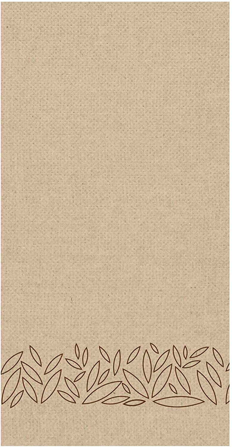 Hoffmaster Natural Leaf FashnPoint Natural Printed Dinner Napkin, Ultra Ply, 1/8 fold, 100% Recycled, 15.5