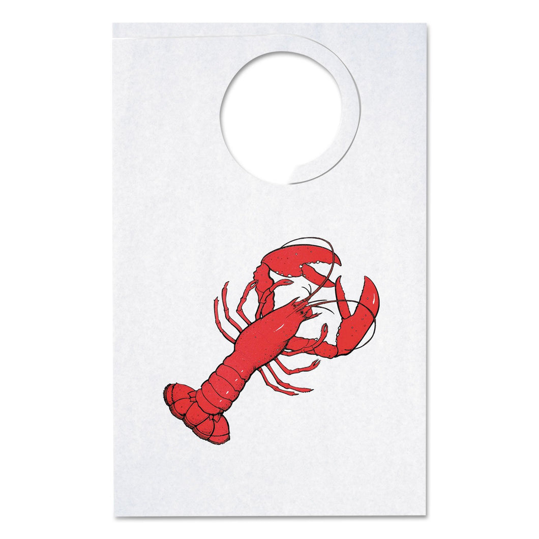 Hoffmaster Adult Tissue Poly Backed Lobster Bibs, 14 x 21.25 inch - 500 per case.