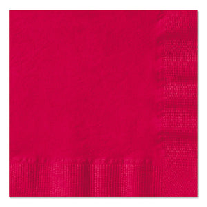 Hoffmaster 710-D11 Solid Red Color 1Ply Coin Embossed Beverage Napkin, 10 x 10 inch - 1000 per case.