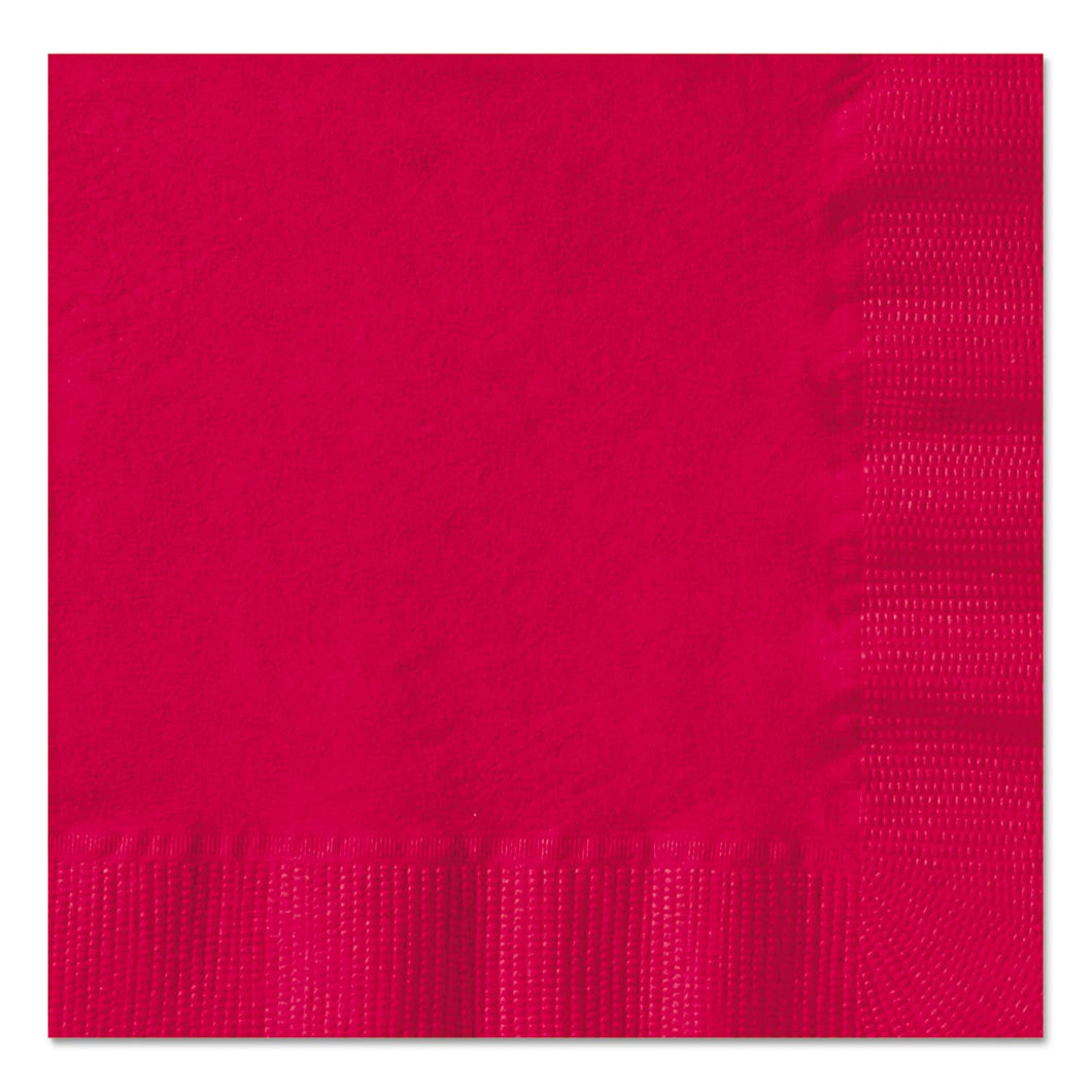 Hoffmaster 710-D11 Solid Red Color 1Ply Coin Embossed Beverage Napkin, 10 x 10 inch - 1000 per case.