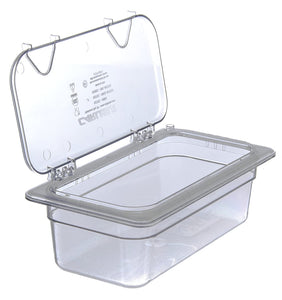 Carlisle 10278Z07 EZ Access Hinged Lid with Handle, Third Size, Clear