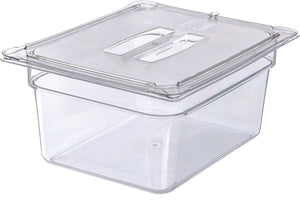 Carlisle 10230U07 StorPlus Half Size Polycarbonate Universal Handled Food Pan Lid, Clear