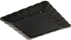 Carlisle 792403 Displayware Melamine Square Small Scalloped Platter, Black