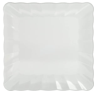 Carlisle 792602 Displayware Melamine Square Medium Scalloped Platter, White