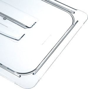 Carlisle 10230U07 StorPlus Half Size Polycarbonate Universal Handled Food Pan Lid, Clear