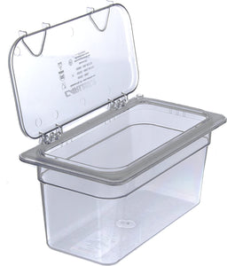 Carlisle 10278Z07 EZ Access Hinged Lid with Handle, Third Size, Clear