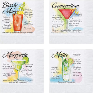 Hoffmaster Mix it Up Digital Beverage Napkin, 2 Ply, 4 Designs per Case, Pack of 1000