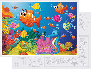 Hoffmaster Fun Fish Placemat, 2-sided print, 10" X 14", Pack of 1000