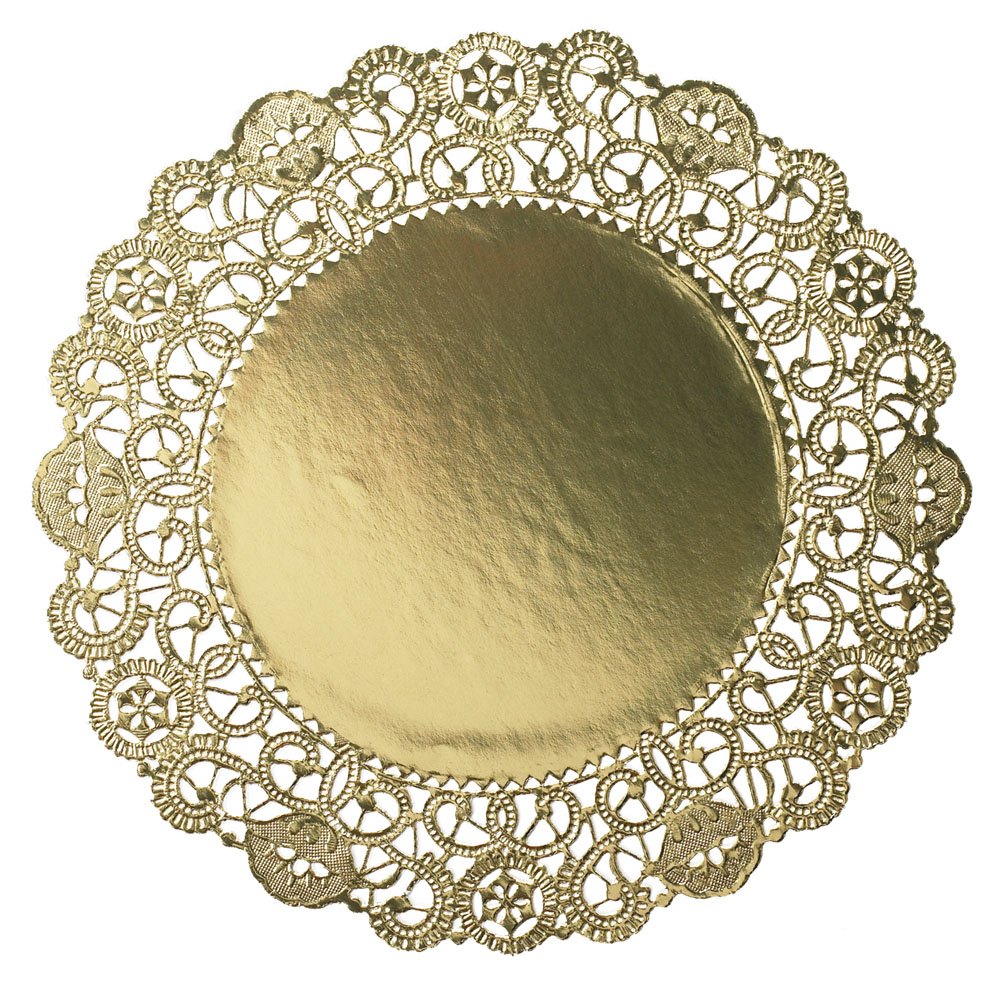 Hoffmaster GO905SP Brooklace Gold Foil Round Lace Doily, 5
