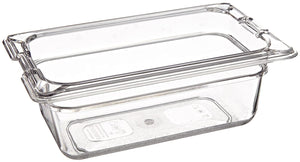 Carlisle 1032007 TopNotch Polycarbonate Ninth-Size Pan, 0.7 qt. Capacity, 6-3/4 x 4-1/4 x 2-1/2", Clear (Case of 6)