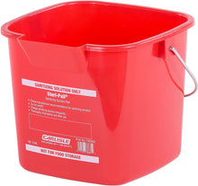 Load image into Gallery viewer, Carlisle 1182805 Square Steri Pail, 3 Quart, 5.75&quot; Height, 6.75&quot; Width, 6.75&quot; Length, Polyethylene (HDPE), Red (Pack of 12)
