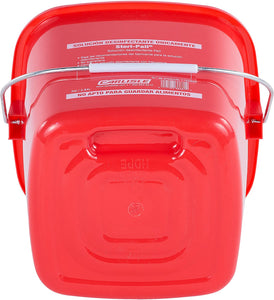 Carlisle 1182805 Square Steri Pail, 3 Quart, 5.75" Height, 6.75" Width, 6.75" Length, Polyethylene (HDPE), Red (Pack of 12)