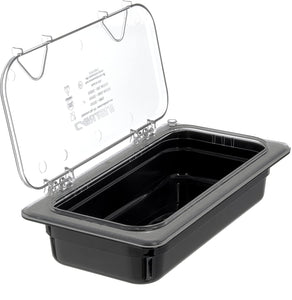 Carlisle 10278Z07 EZ Access Hinged Lid with Handle, Third Size, Clear