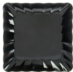 Carlisle 792403 Displayware Melamine Square Small Scalloped Platter, Black