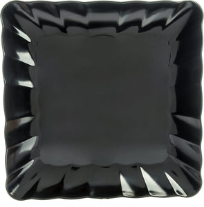 Carlisle 792603 Displayware Melamine Square Medium Scalloped Platter, Black