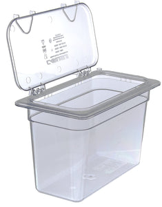 Carlisle 10278Z07 EZ Access Hinged Lid with Handle, Third Size, Clear