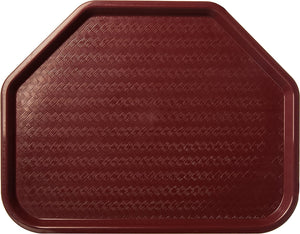 Carlisle CT1713TR61 Café Trapezoid Plastic Cafeteria/Fast Food Tray, 18" x 14", Burgundy