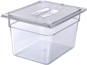 Carlisle 10230U07 StorPlus Half Size Polycarbonate Universal Handled Food Pan Lid, Clear