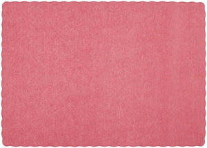 Hoffmaster 310556 Paper Placemat, 13-1/2" Length x 9-1/2" Width, Scalloped Edge, Raspberry (Case of 1000)