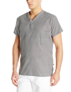 Chef Designs Men's Checked V-Neck Chef Shirt